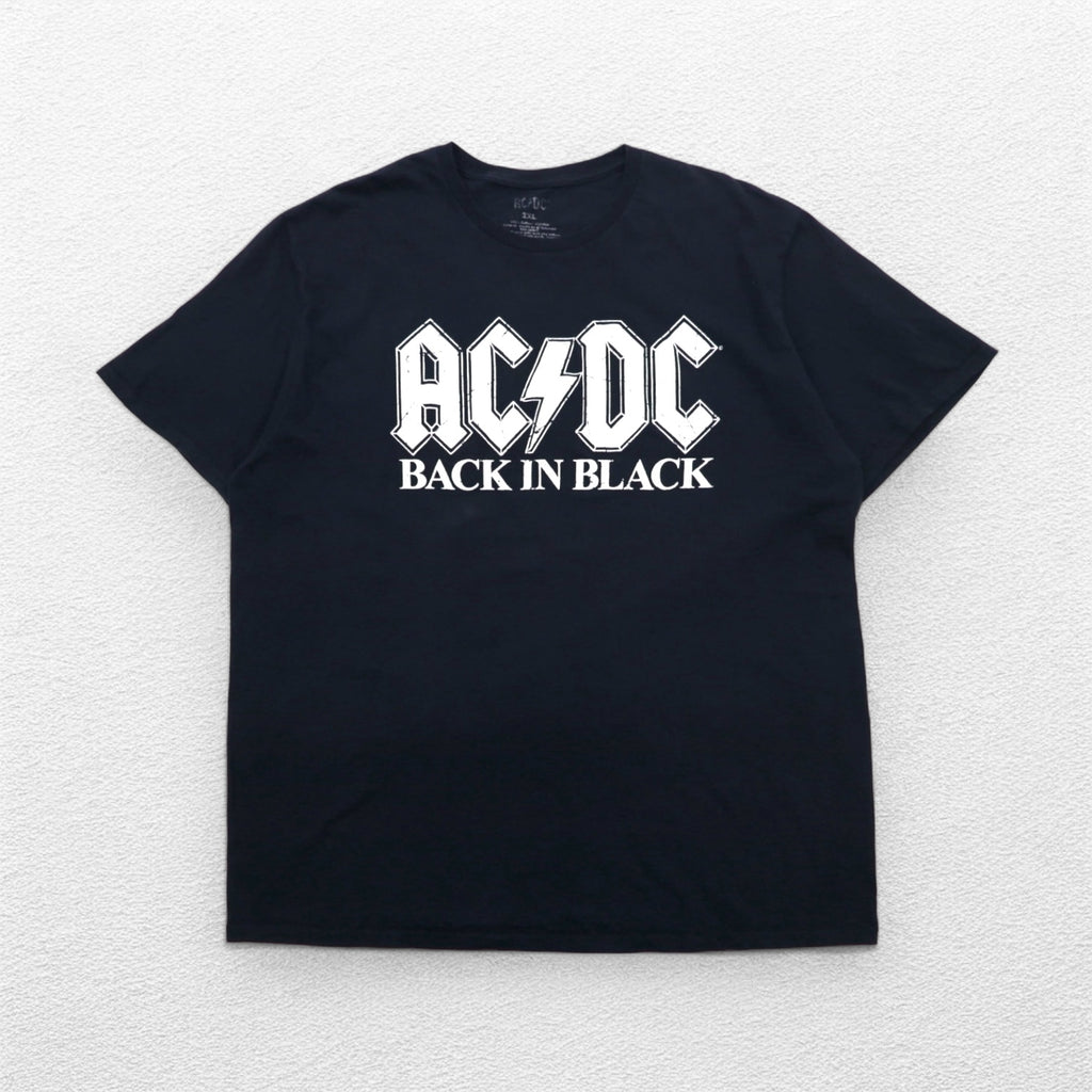 AC/DC ロック バンド Tシャツ 2XL ブラック コットン BACK IN BLACK
