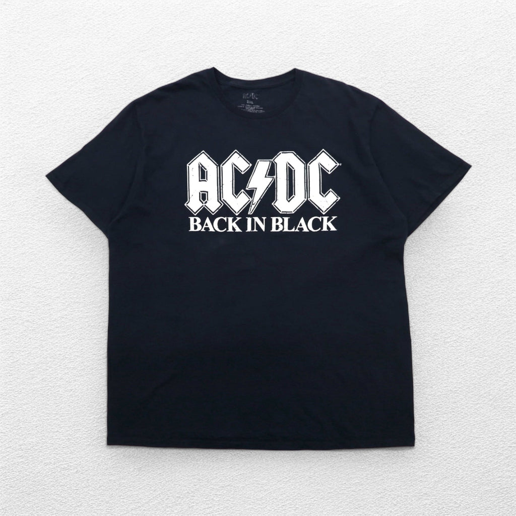 AC/DC ロック バンド Tシャツ 2XL ブラック コットン BACK IN BLACK