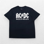 AC/DC ロック バンド Tシャツ 2XL ブラック コットン BACK IN BLACK