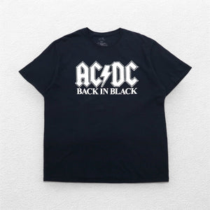 AC/DC ロック バンド Tシャツ 2XL ブラック コットン BACK IN BLACK