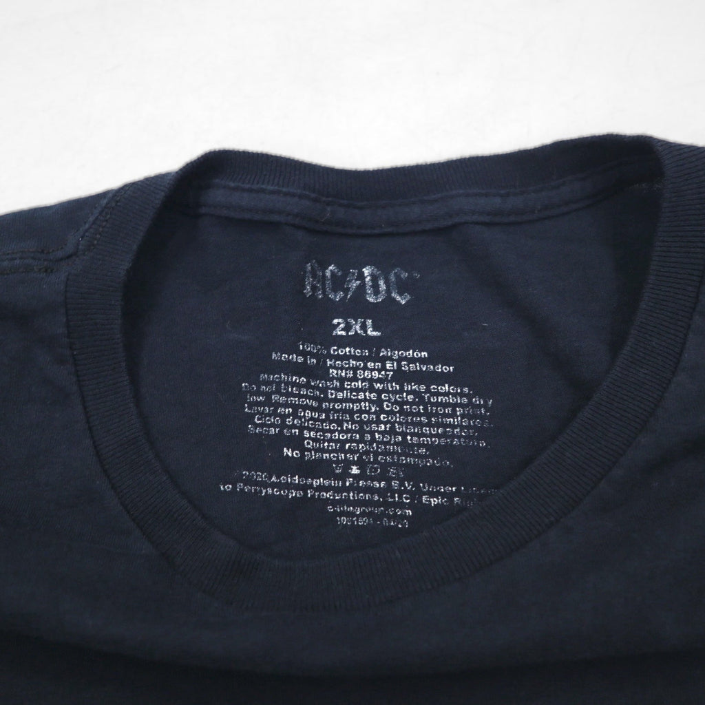AC/DC ロック バンド Tシャツ 2XL ブラック コットン BACK IN BLACK