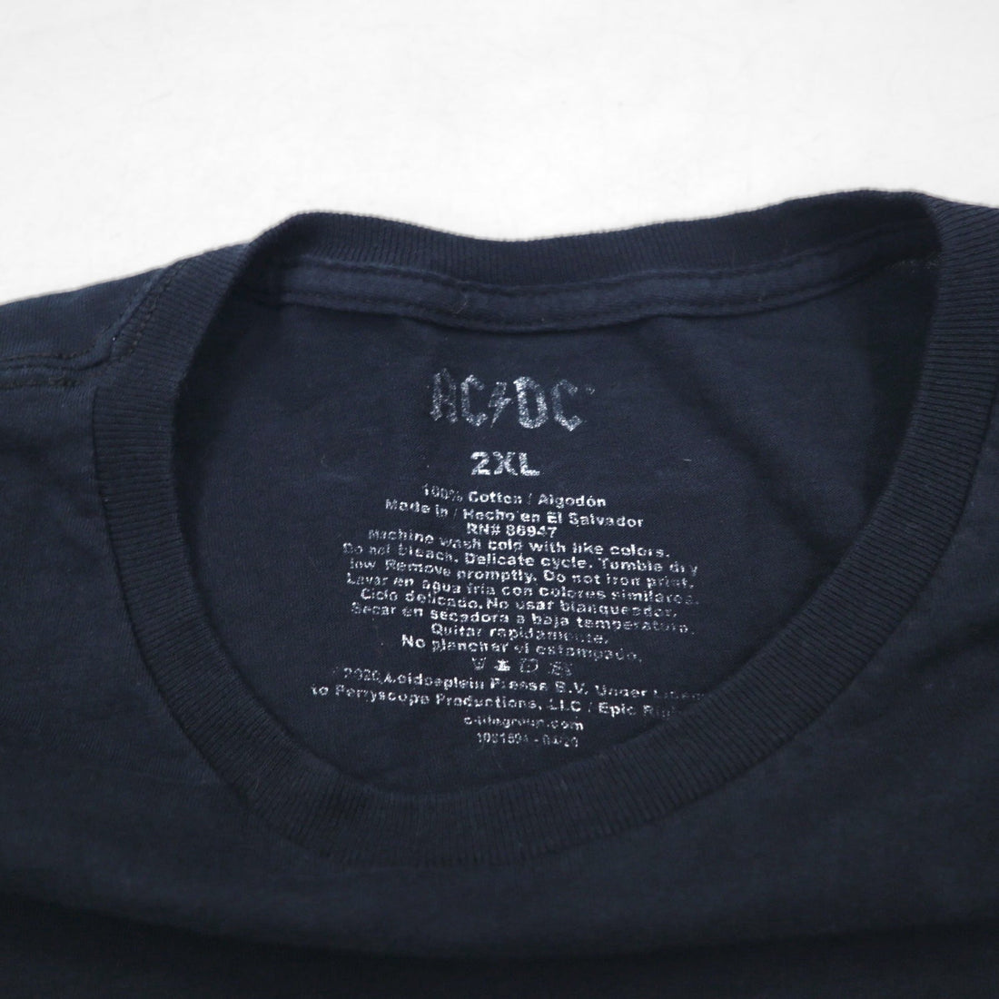 AC/DC ロック バンド Tシャツ 2XL ブラック コットン BACK IN BLACK