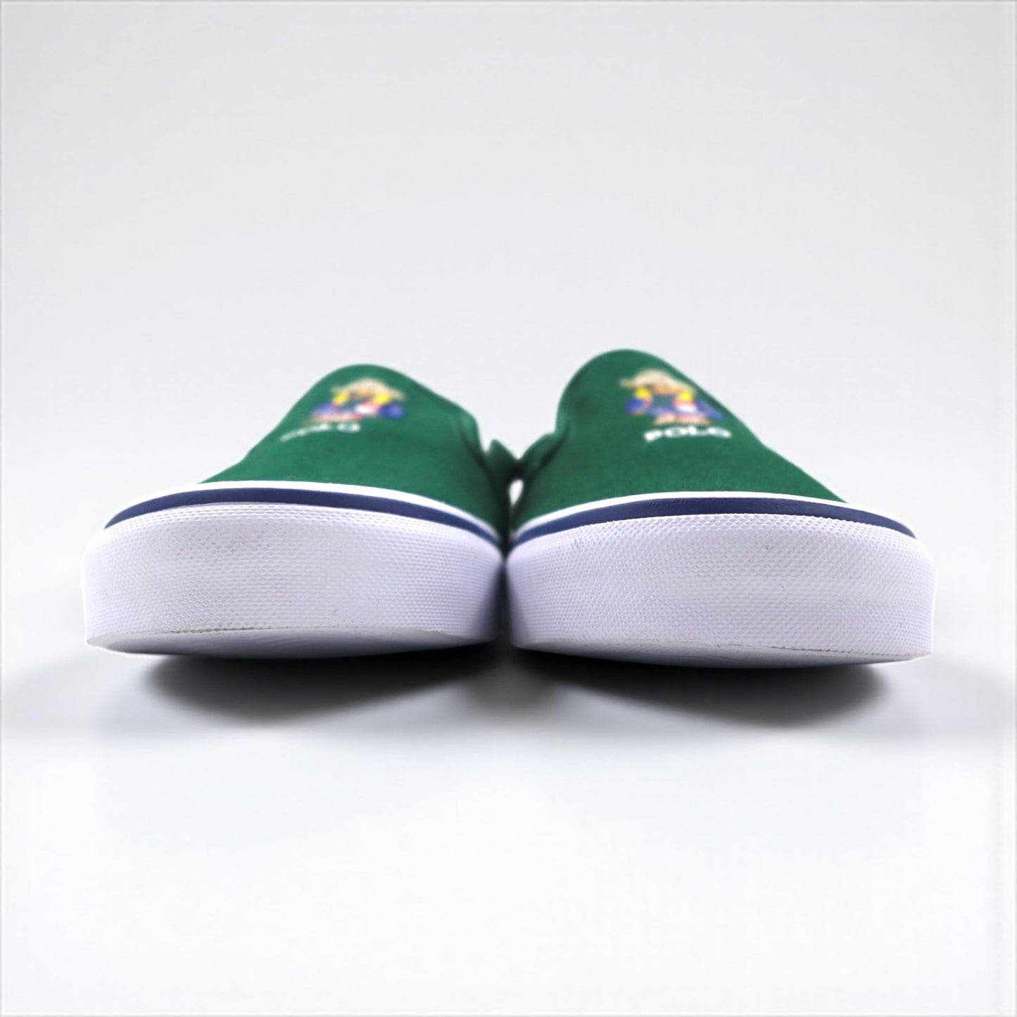 Polo Ralph Lauren スリッポン ローカットスニーカー 28cm グリーン キャンバス KEATON-SLIP 1087 ポロベア 未使用品