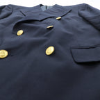 Brooks Brothers 80s Made in USA Double-Breasted Tailored Jacket, Size M, Navy, Gabardine Wool, Gold Buttons