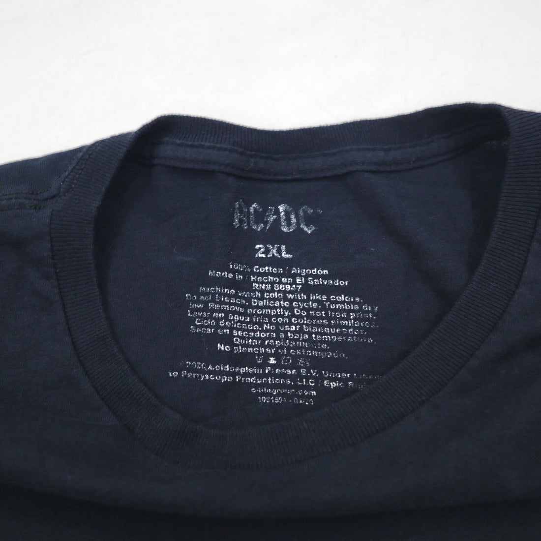 AC/DC ロック バンド Tシャツ 2XL ブラック コットン BACK IN BLACK