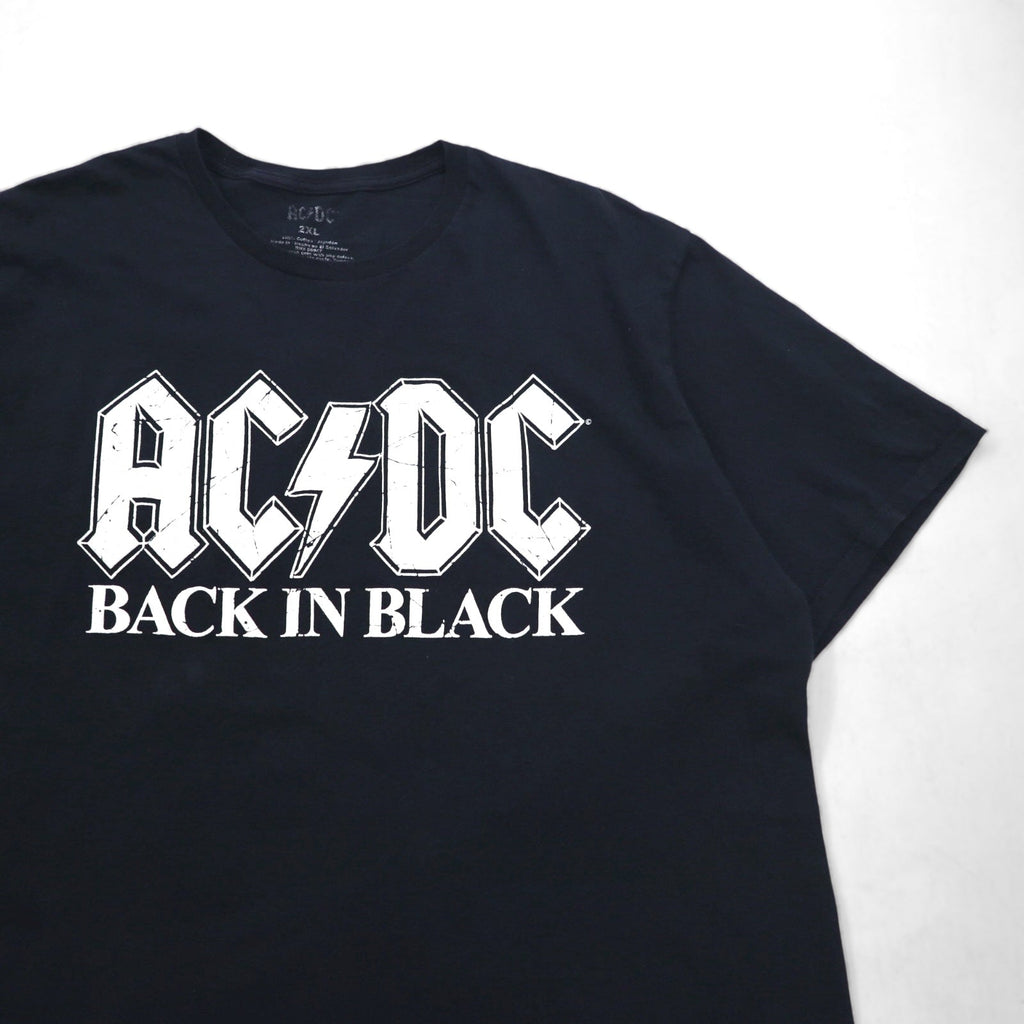 AC/DC ロック バンド Tシャツ 2XL ブラック コットン BACK IN BLACK