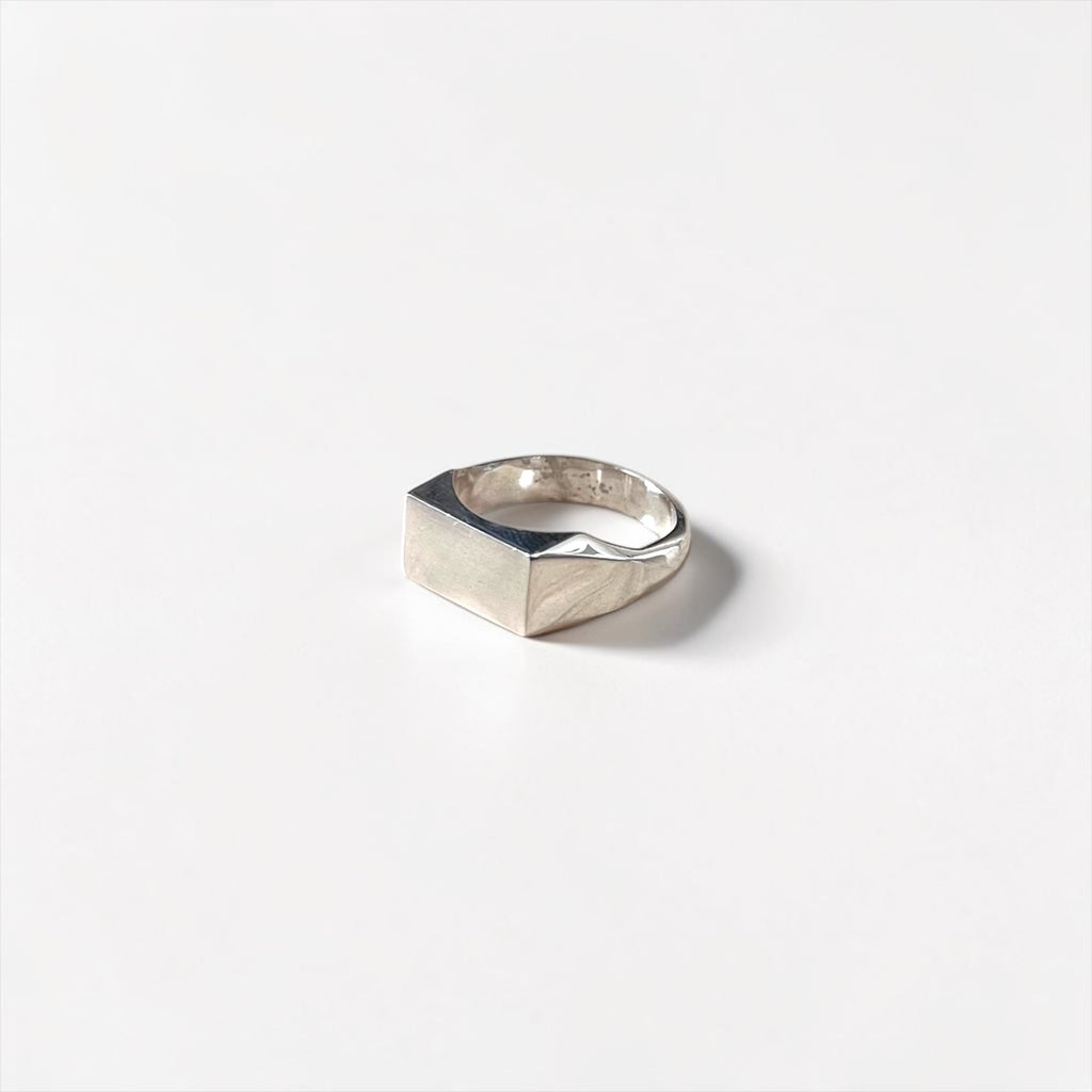 Silver Rectangular Signet Ring シグネット リング 指輪 19号 シルバー スクエア 印台