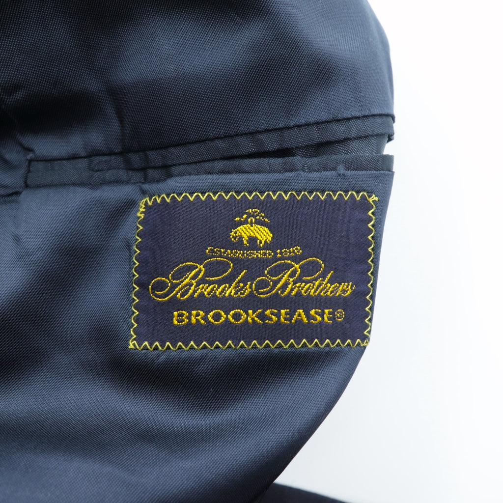 Brooks Brothers 80s Made in USA Double-Breasted Tailored Jacket, Size M, Navy, Gabardine Wool, Gold Buttons