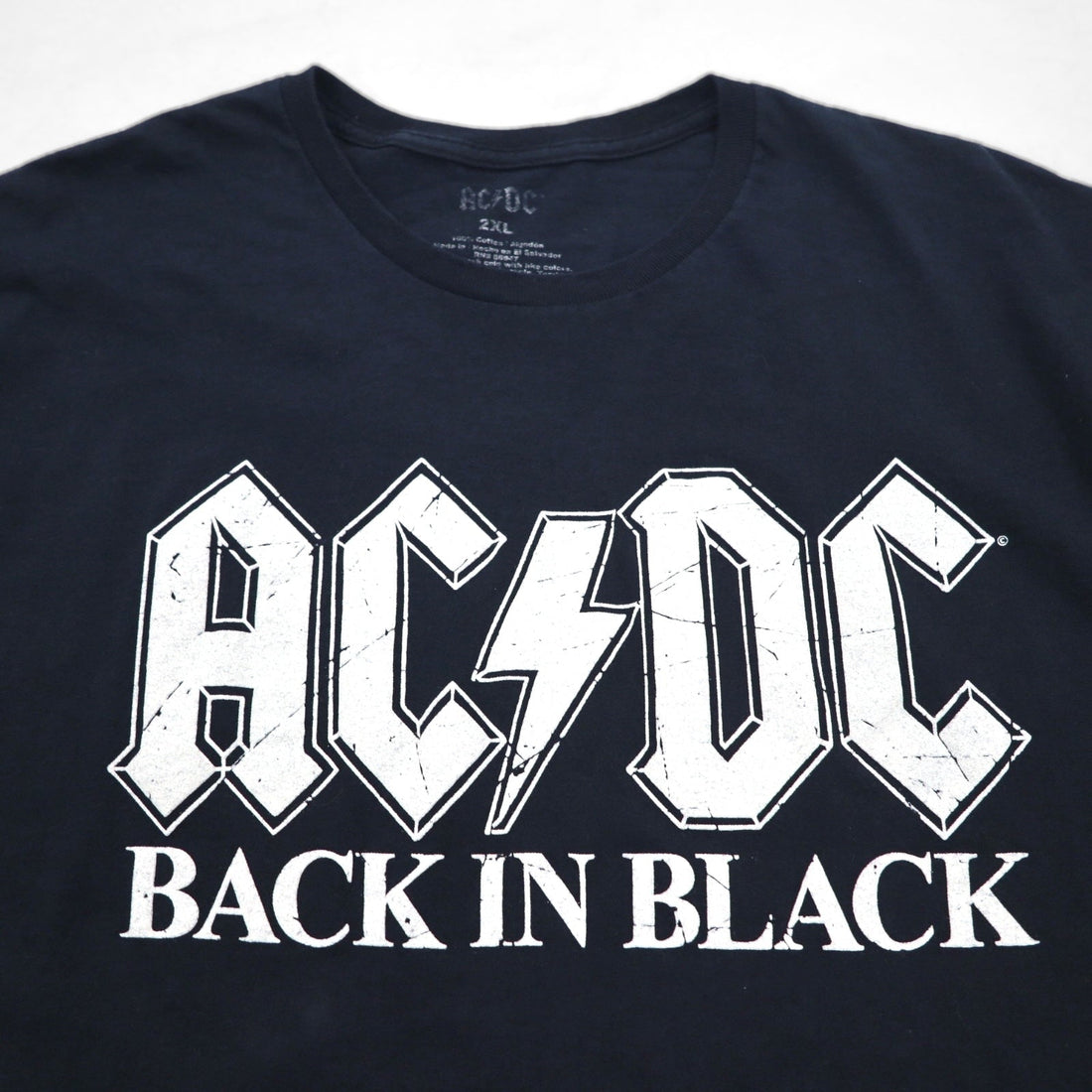 AC/DC ロック バンド Tシャツ 2XL ブラック コットン BACK IN BLACK