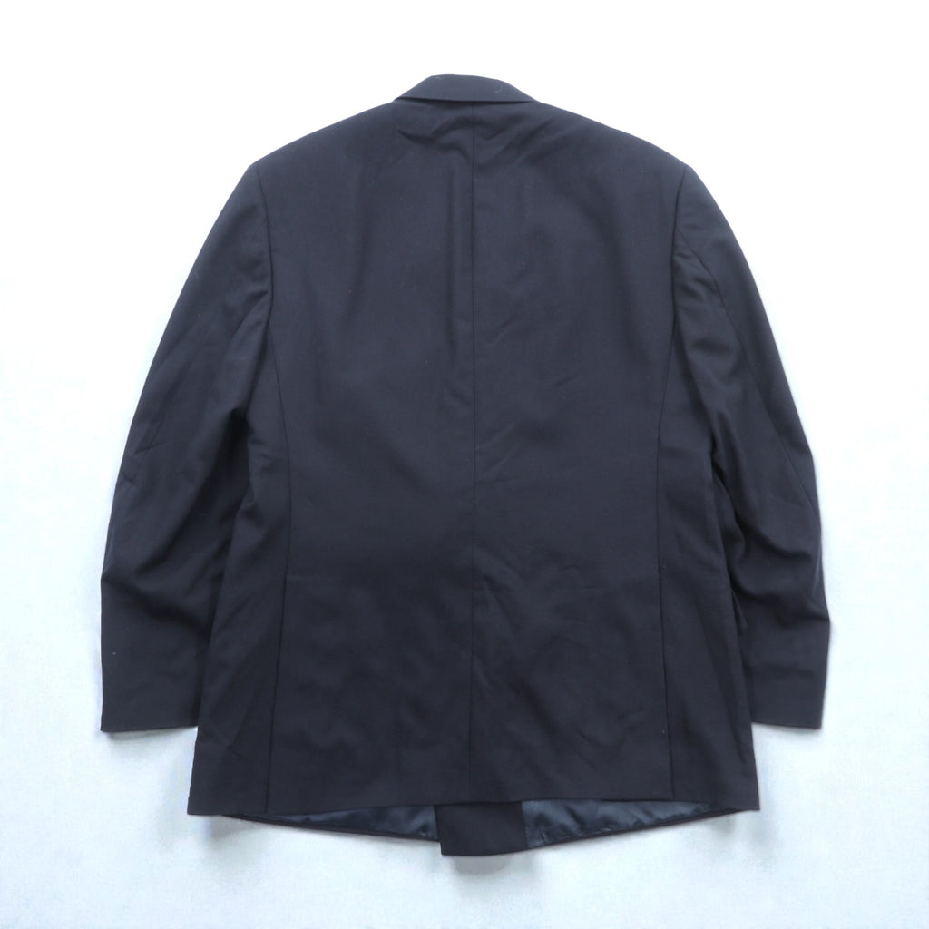 Brooks Brothers 80s Made in USA Double-Breasted Tailored Jacket, Size M, Navy, Gabardine Wool, Gold Buttons