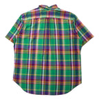 Ralph Lauren クラシックフィット 半袖 ボタンダウンシャツ 2XLT TALL グリーン チェック コットン スモールポニー 刺繍 ビッグサイズ