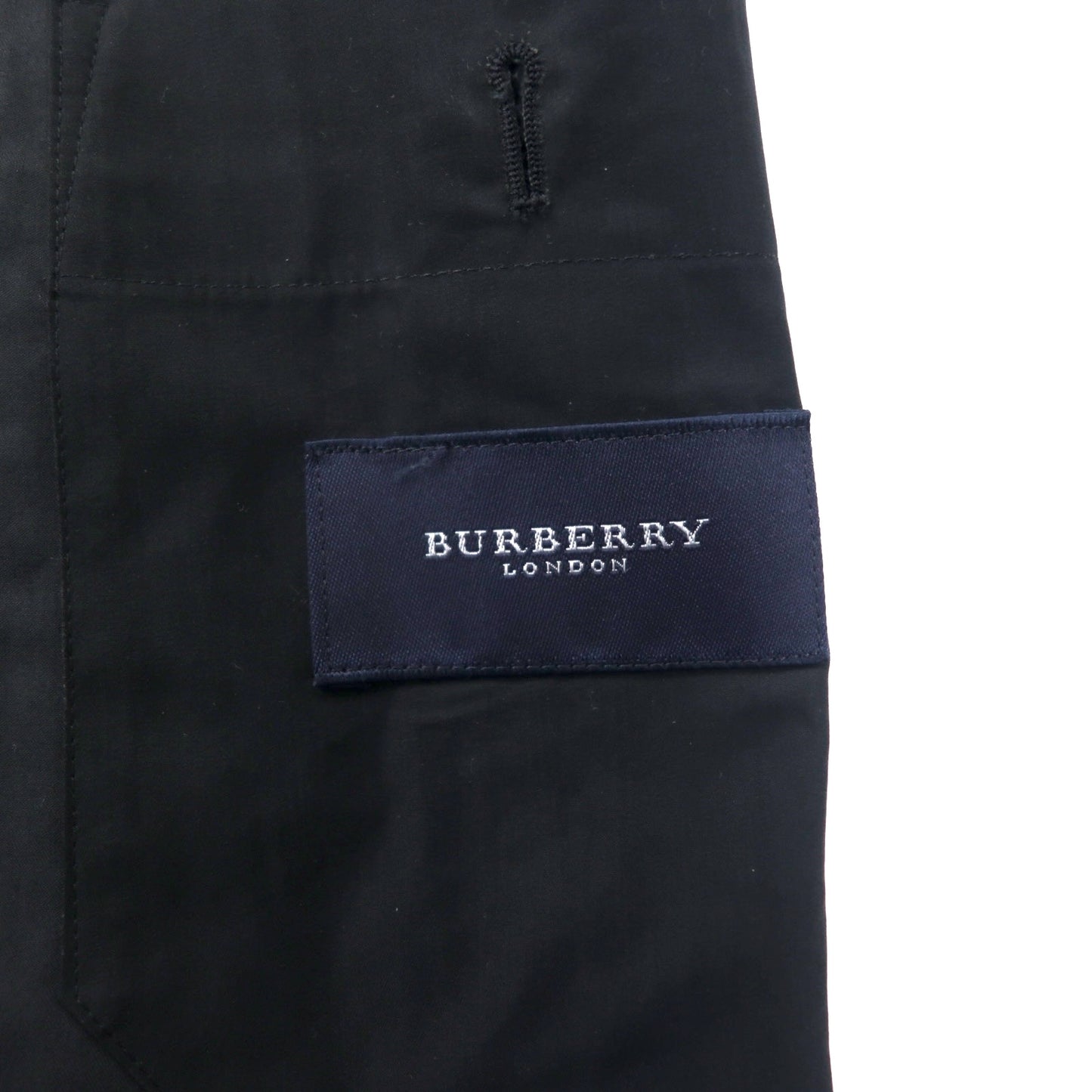 BURBERRY ピーチスキン 3B テーラードジャケット M ブラック コットン 日本製