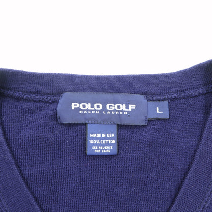 POLO GOLF RALPH LAUREN 90年代 USA製 Vネック ニット ベスト L ネイビー スモールポニー刺繡
