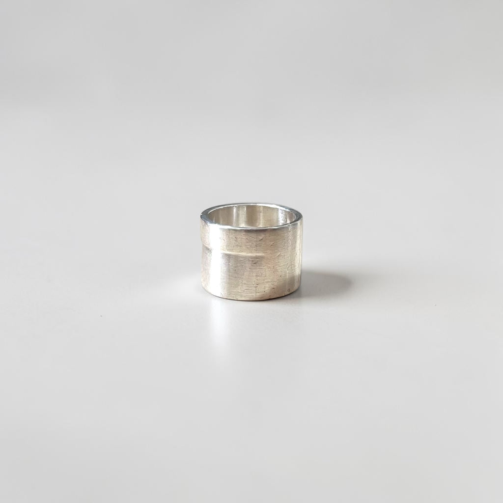 GUCCI イタリア製 ヴィンテージ ワイド シルバーリング 指輪 19号 Silver 925 Gモチーフ