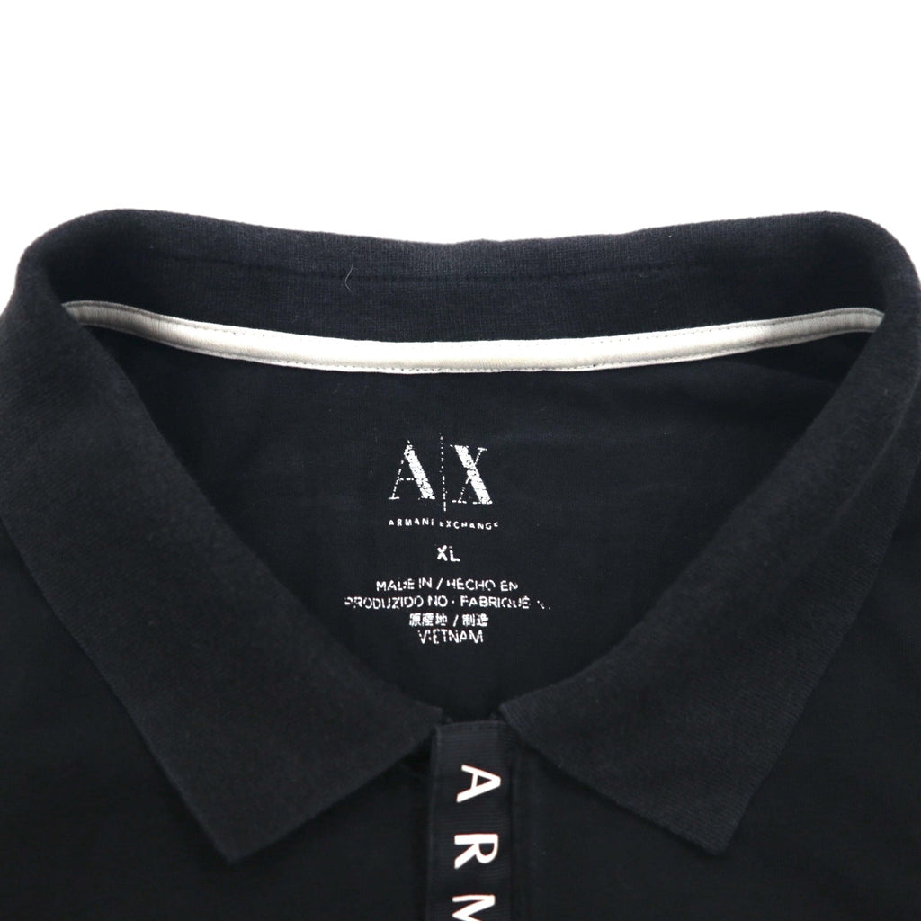 A|X ARMANI EXCHANGE ハーフジップ ポロシャツ XL ブラック コットン
