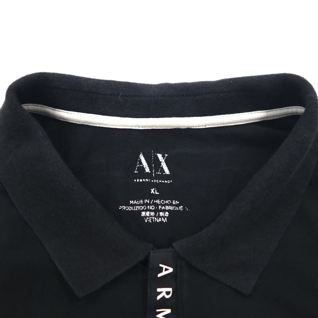 A|X ARMANI EXCHANGE ハーフジップ ポロシャツ XL ブラック コットン