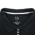 A|X ARMANI EXCHANGE ハーフジップ ポロシャツ XL ブラック コットン