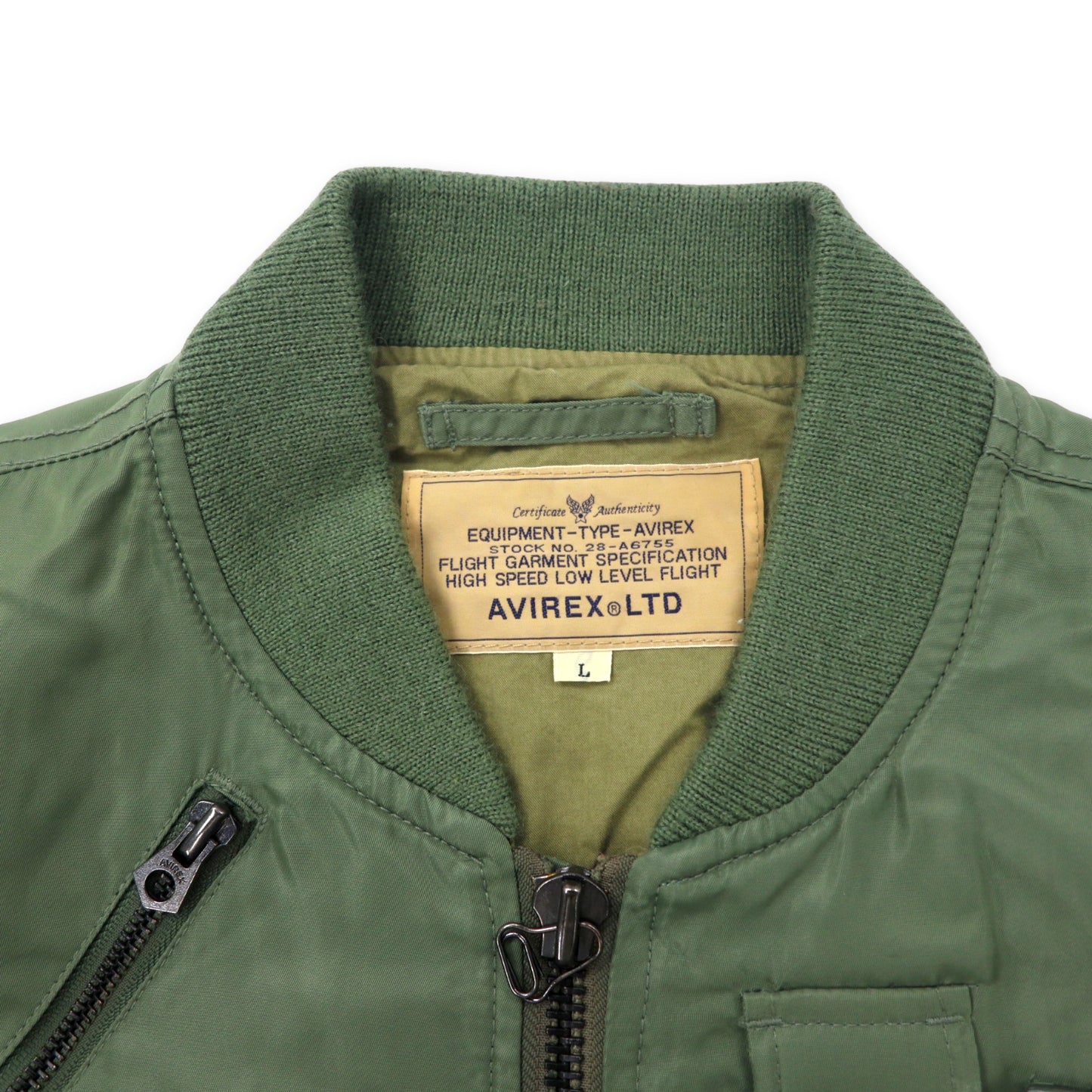 AVIREX MA-1 Flight Jacket L Khaki Nylon 28-A6755 – 日本然リトテ