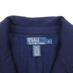 Polo Ralph Lauren 90s 3B Tailored Jacket Blazer, Size L, Navy Cotton with Pony Embroidery