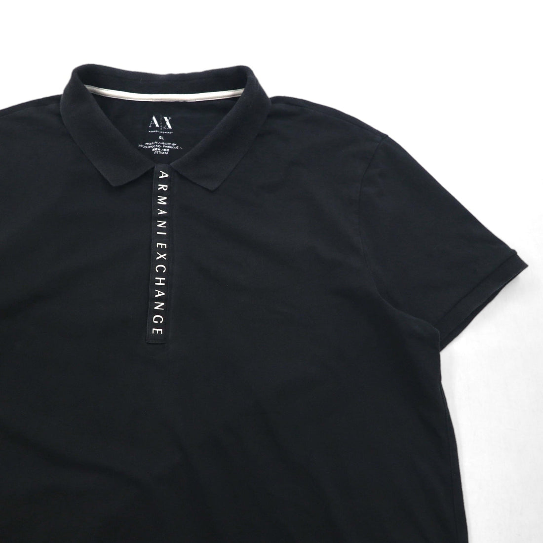 A|X ARMANI EXCHANGE ハーフジップ ポロシャツ XL ブラック コットン