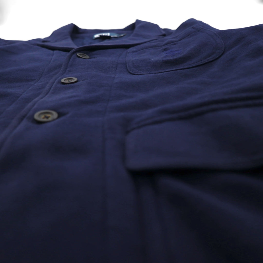 Polo Ralph Lauren 90s 3B Tailored Jacket Blazer, Size L, Navy Cotton with Pony Embroidery