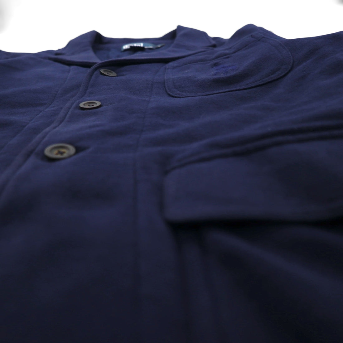 Polo Ralph Lauren 90s 3B Tailored Jacket Blazer, Size L, Navy Cotton with Pony Embroidery