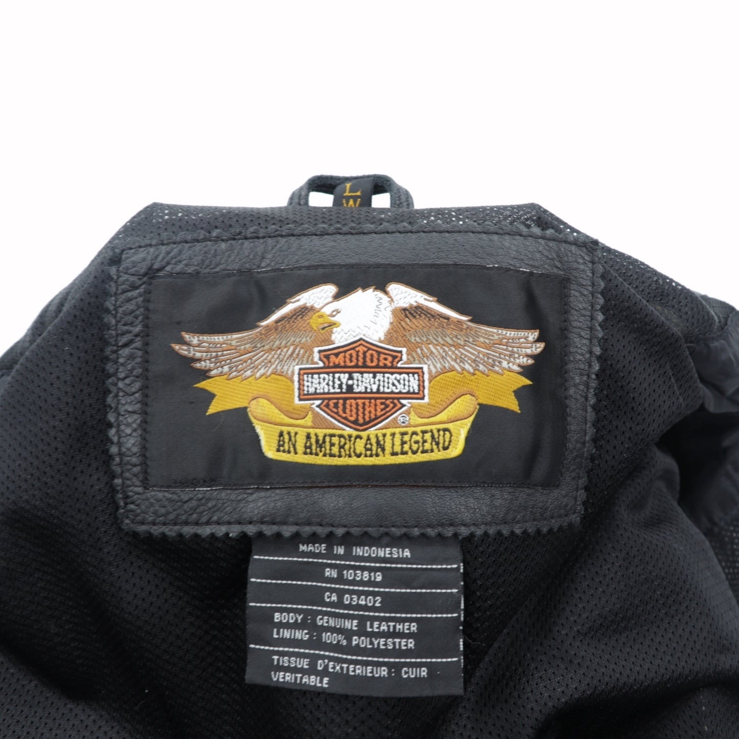 HARLEY DAVIDSON パンチングレザー レーシングジャケット L シングルライダース ダブルジップ 白ライン