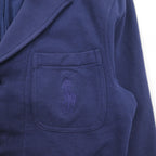 Polo Ralph Lauren 90s 3B Tailored Jacket Blazer, Size L, Navy Cotton with Pony Embroidery