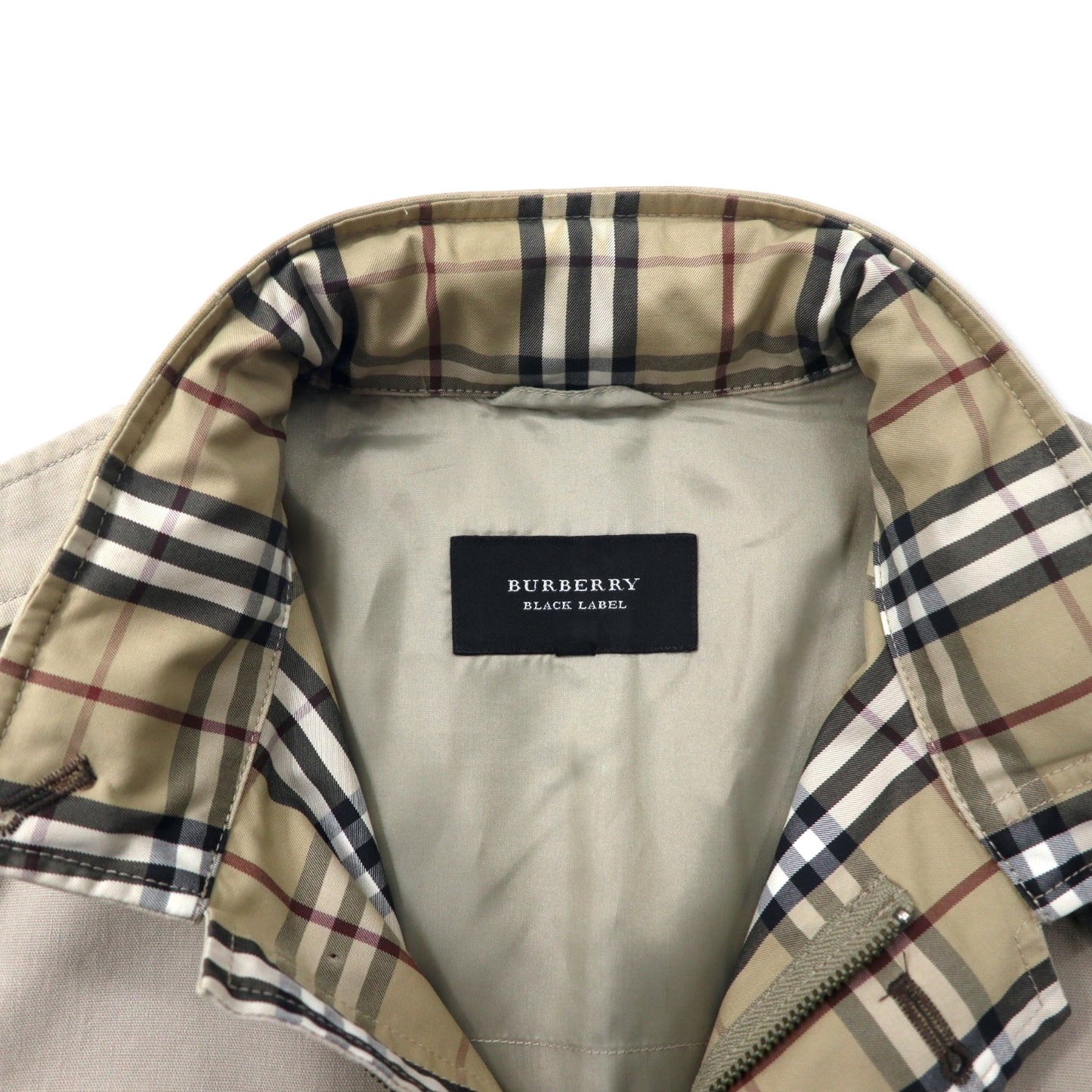 BURBERRY BLACK LABEL フィールドジャケット ミリタリージャケット L ベージュ コットン リネン フード収納式