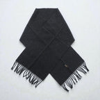 Polo Ralph Lauren イタリア製 フリンジ マフラー グレー ウール スモールポニー 刺繍