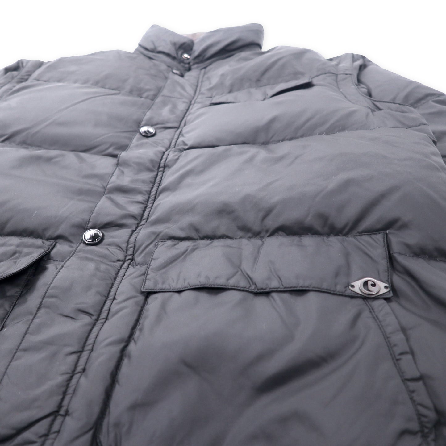 Italy Made Down Jacket イタリア製 4WAY リバーシブル ダウンジャケット ダウンベスト XL ブラック ブラウン ナイロン アーム着脱式 フード収納式 ビッグサイズ