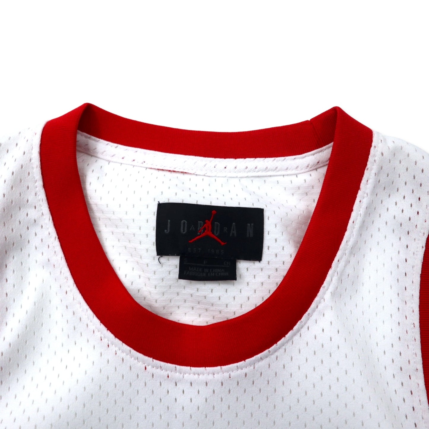 JORDAN BRAND ( NIKE ) ゲームシャツ タンクトップ S ホワイト ポリエステル メッシュ ジャンプマン ロゴプリント AS M J JM SPRT DNA TANK CJ6152-100