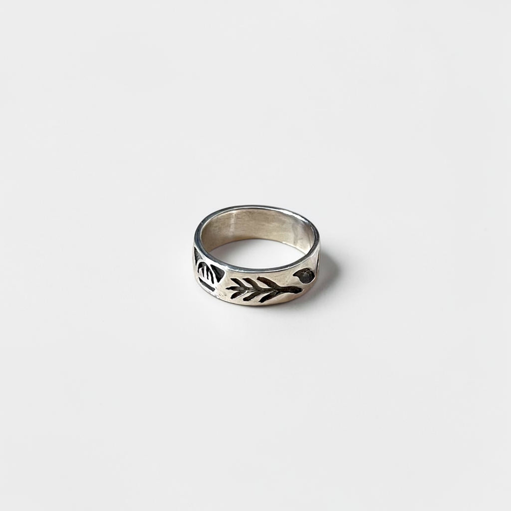 Vintage Sterling Silver Ring インディアンジュエリー シルバーリング 指輪 16号 ボタニカル