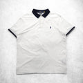 POLO RALPH LAUREN リブライン ポロシャツ XL ホワイト コットン 鹿の子 スモールポニー刺繍