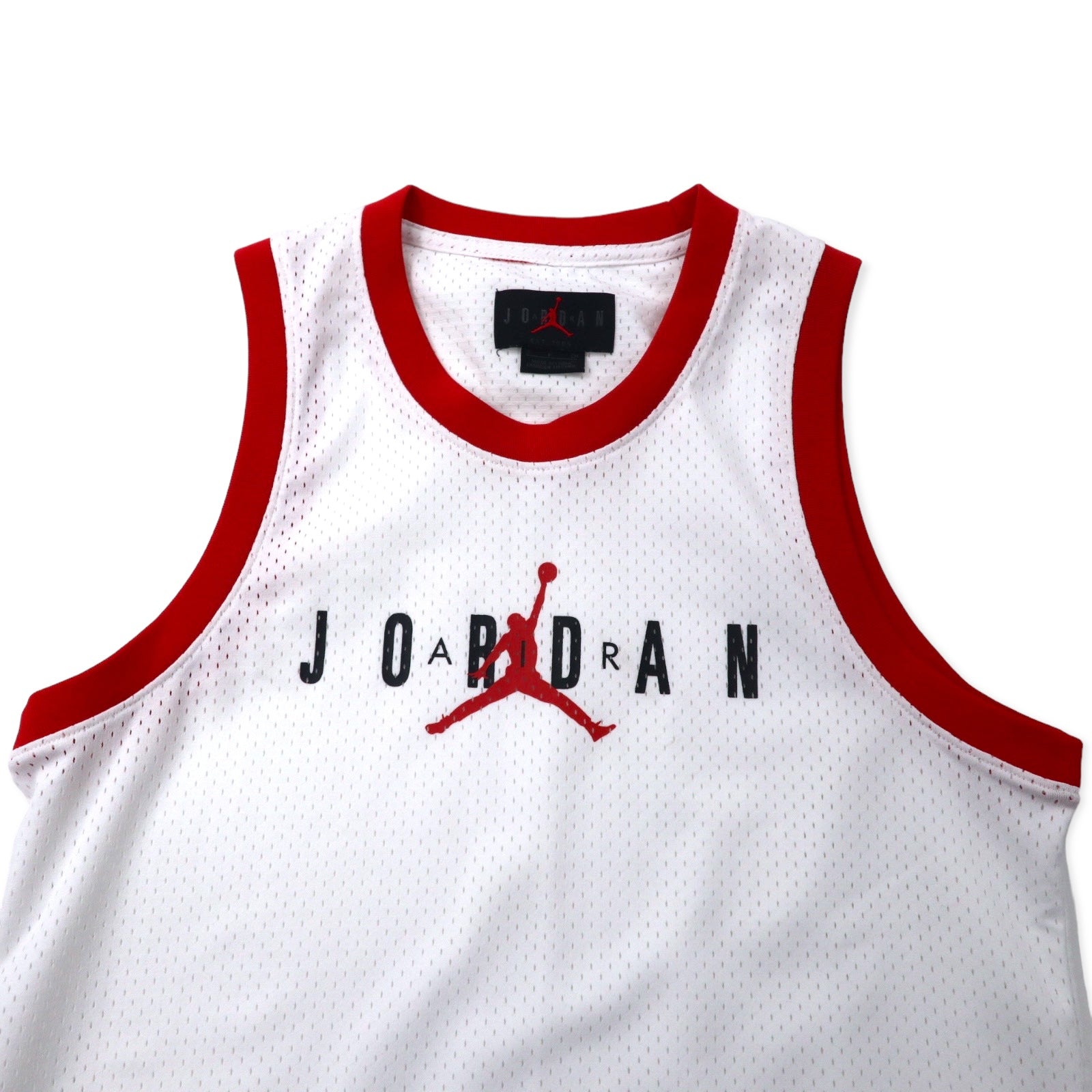 JORDAN BRAND ( NIKE ) ゲームシャツ タンクトップ S ホワイト ポリエステル メッシュ ジャンプマン ロゴプリント AS M J JM SPRT DNA TANK CJ6152-100