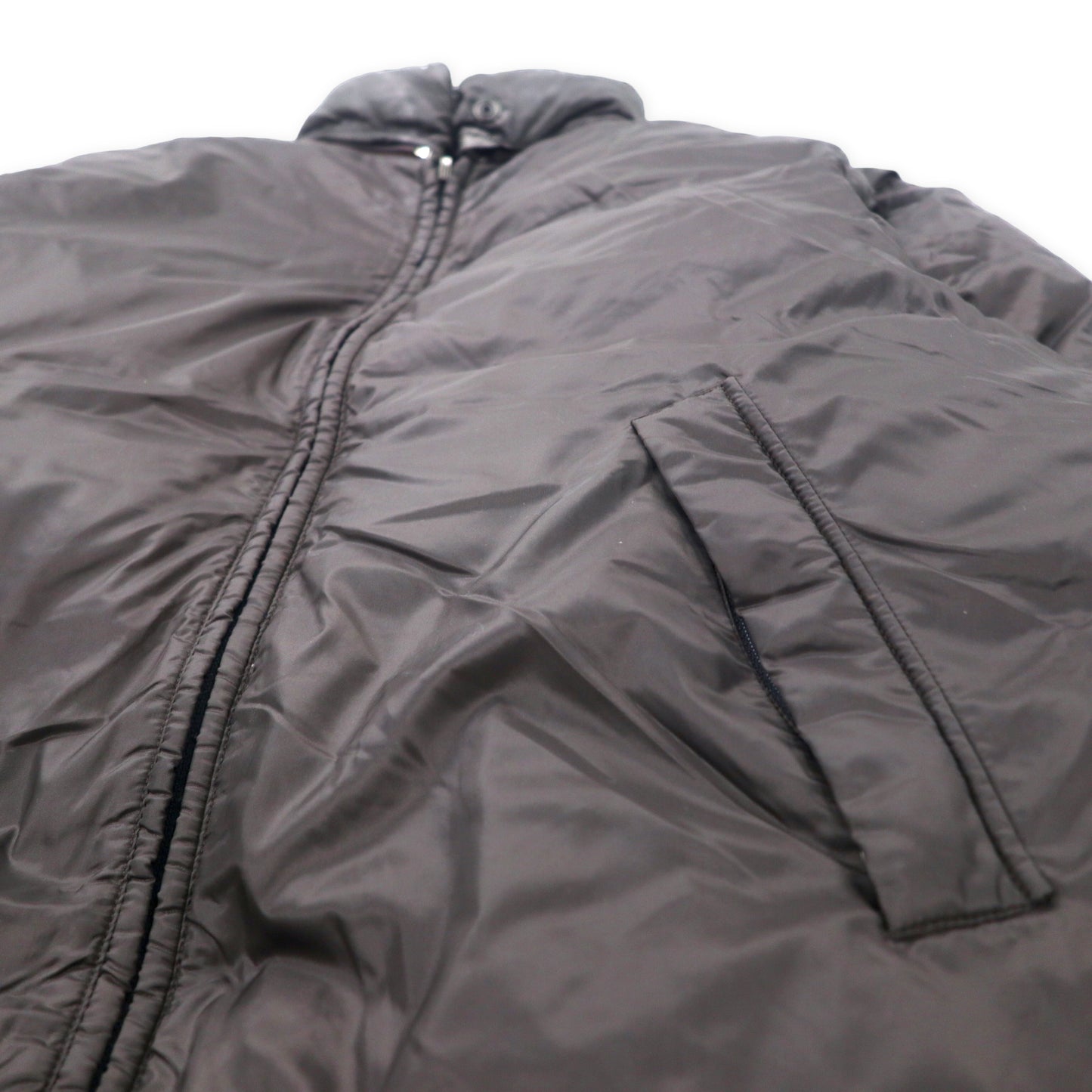 Italy Made Down Jacket イタリア製 4WAY リバーシブル ダウンジャケット ダウンベスト XL ブラック ブラウン ナイロン アーム着脱式 フード収納式 ビッグサイズ