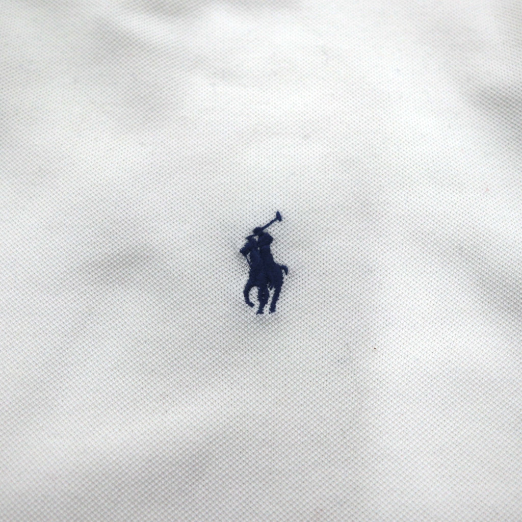 POLO RALPH LAUREN リブライン ポロシャツ XL ホワイト コットン 鹿の子 スモールポニー刺繍