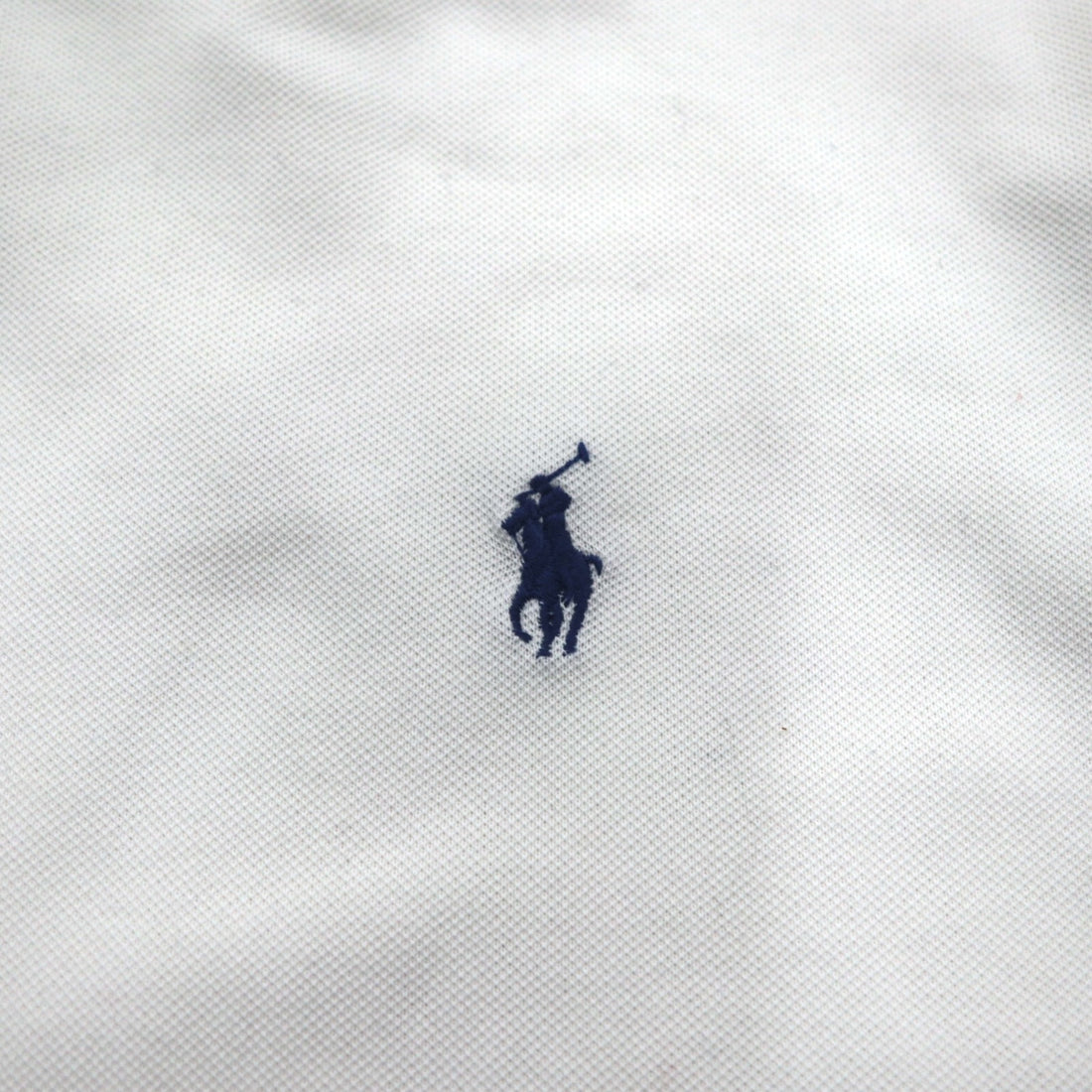 POLO RALPH LAUREN リブライン ポロシャツ XL ホワイト コットン 鹿の子 スモールポニー刺繍