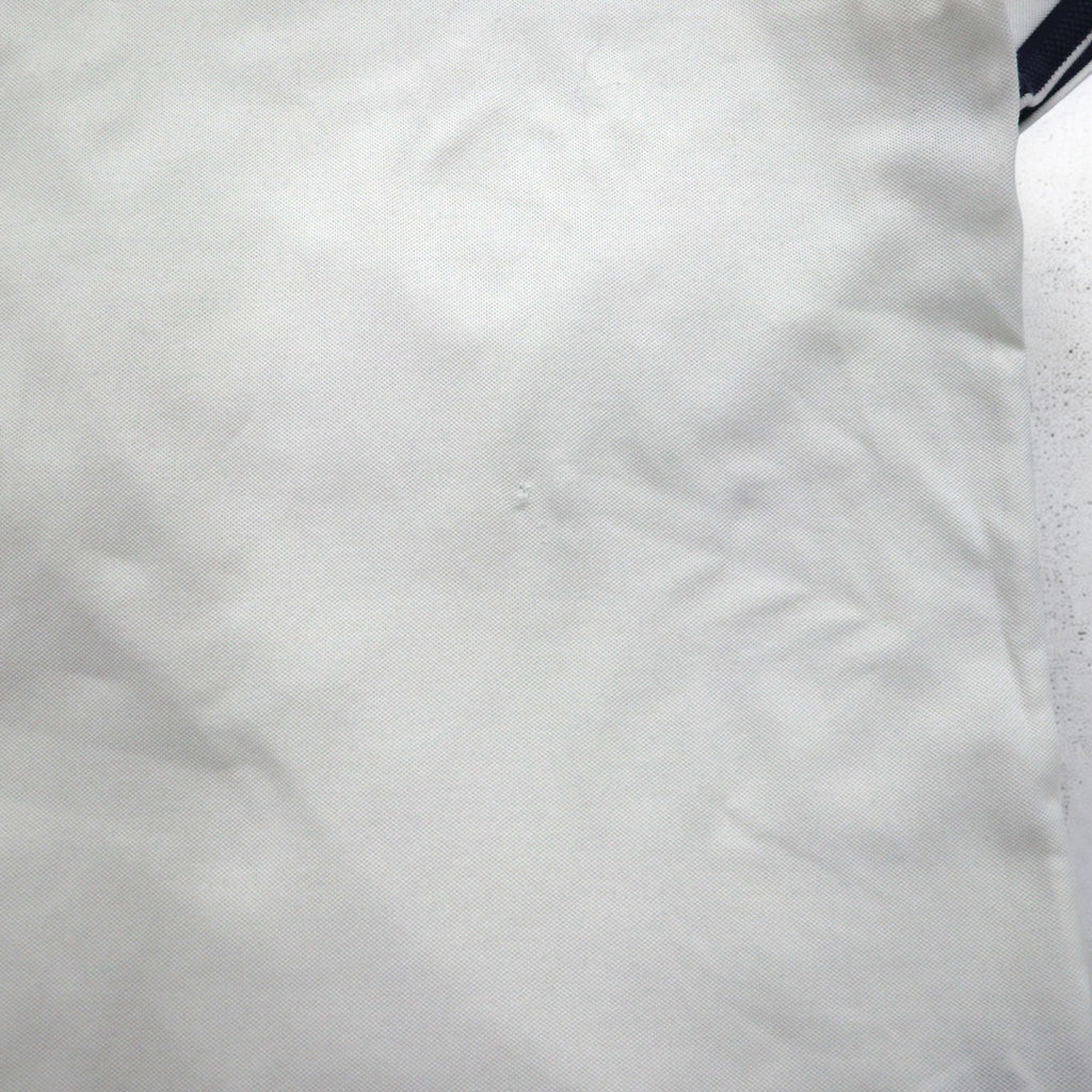 POLO RALPH LAUREN リブライン ポロシャツ XL ホワイト コットン 鹿の子 スモールポニー刺繍