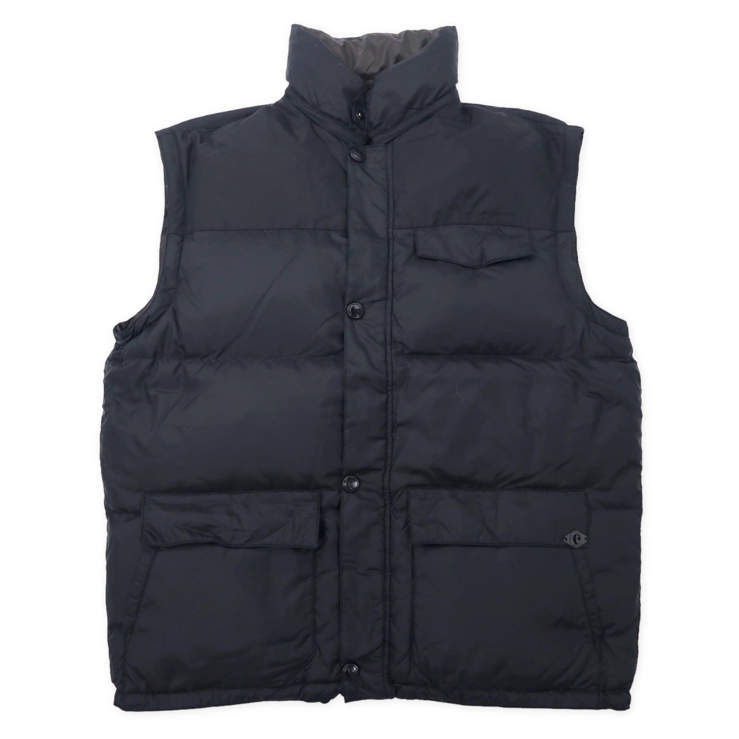 Italy Made Down Jacket イタリア製 4WAY リバーシブル ダウンジャケット ダウンベスト XL ブラック ブラウン ナイロン アーム着脱式 フード収納式 ビッグサイズ