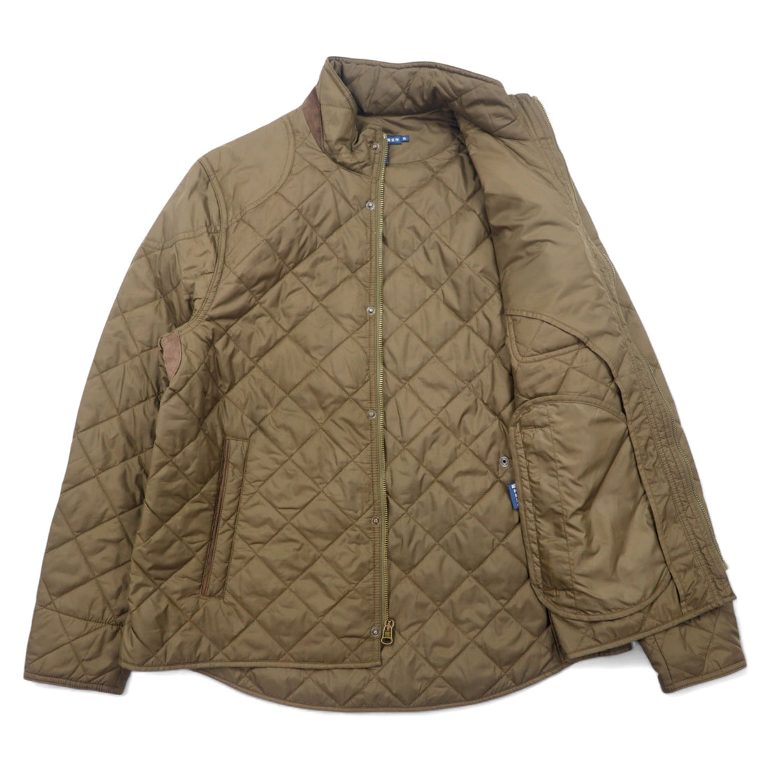 RALPH LAUREN 90s quilted jacket, XL, khaki, polyester