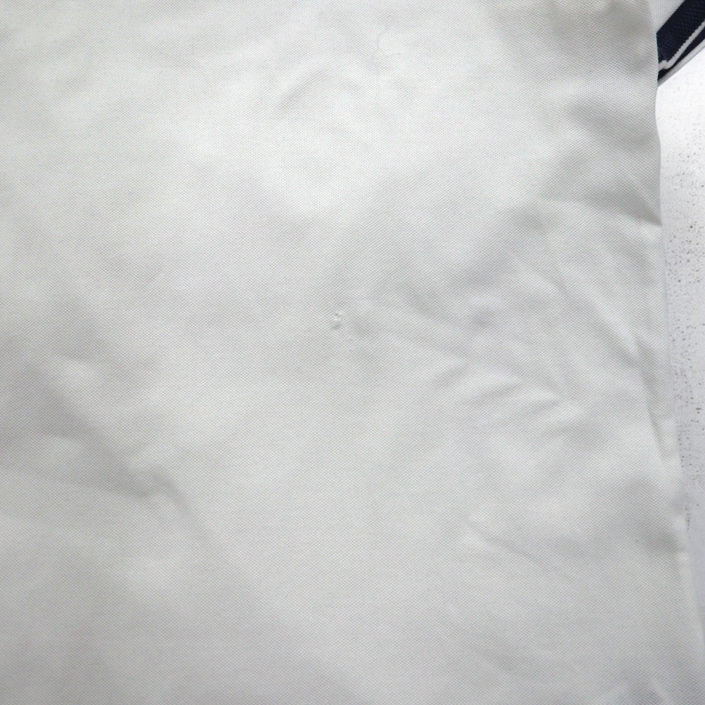 POLO RALPH LAUREN リブライン ポロシャツ XL ホワイト コットン 鹿の子 スモールポニー刺繍