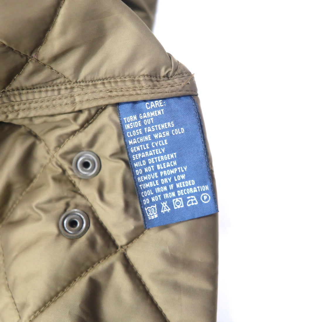 RALPH LAUREN 90s quilted jacket, XL, khaki, polyester