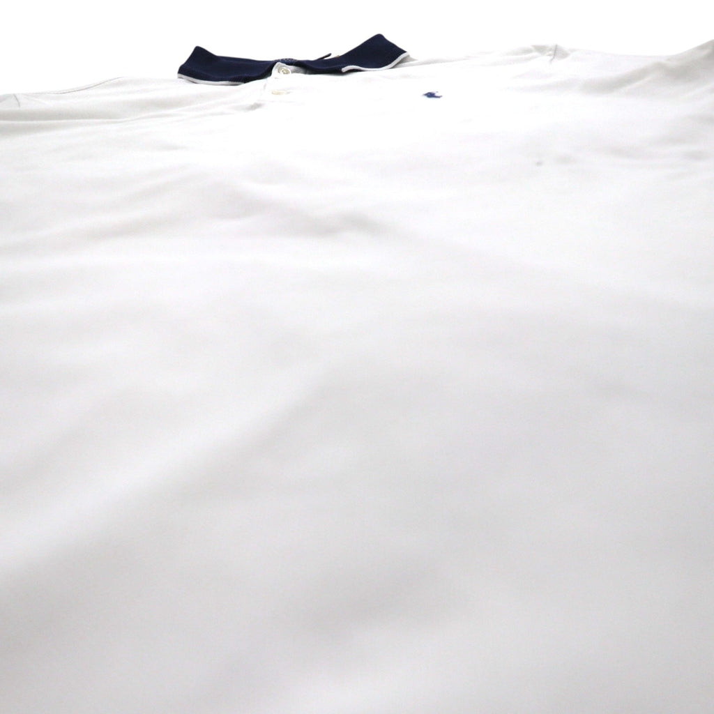 POLO RALPH LAUREN リブライン ポロシャツ XL ホワイト コットン 鹿の子 スモールポニー刺繍