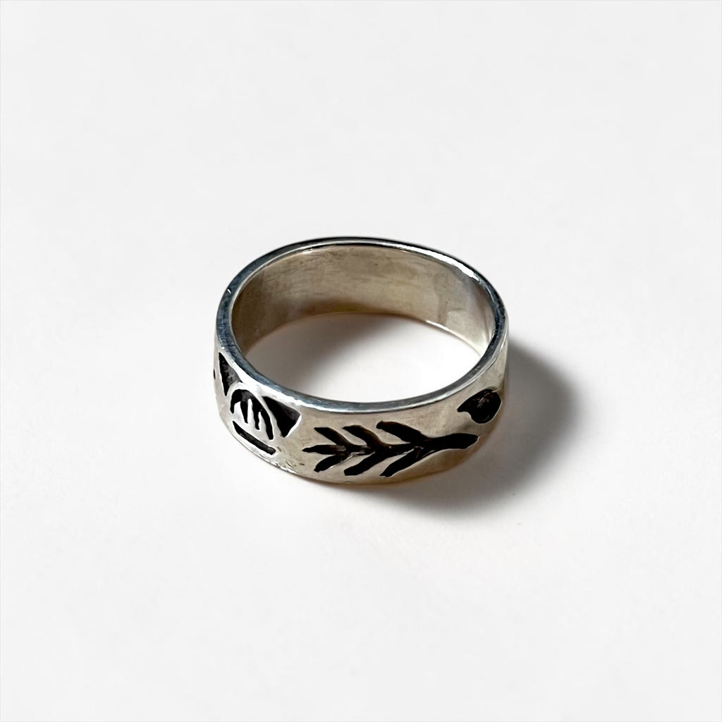 Vintage Sterling Silver Ring インディアンジュエリー シルバーリング 指輪 16号 ボタニカル