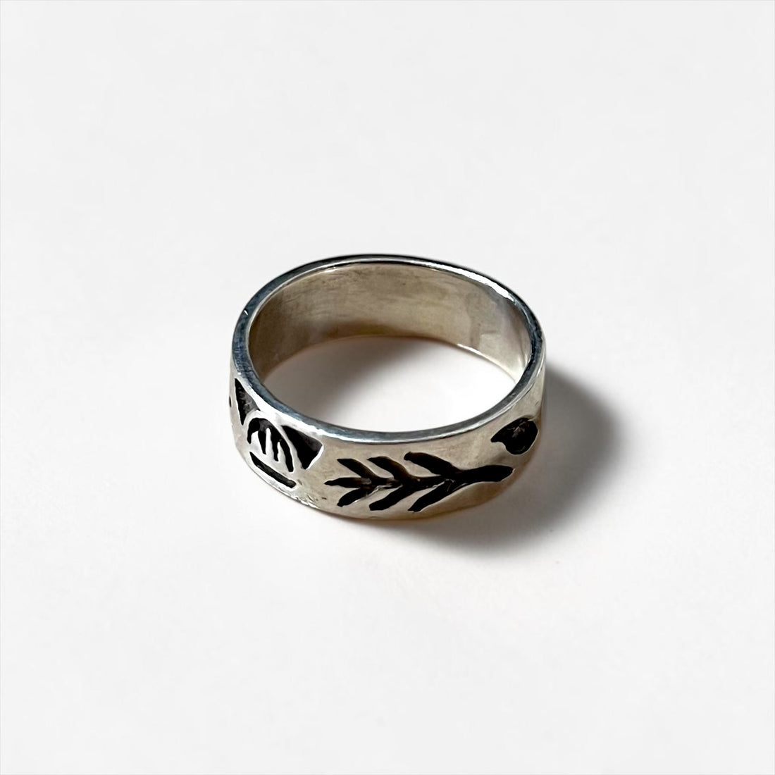 Vintage Sterling Silver Ring インディアンジュエリー シルバーリング 指輪 16号 ボタニカル
