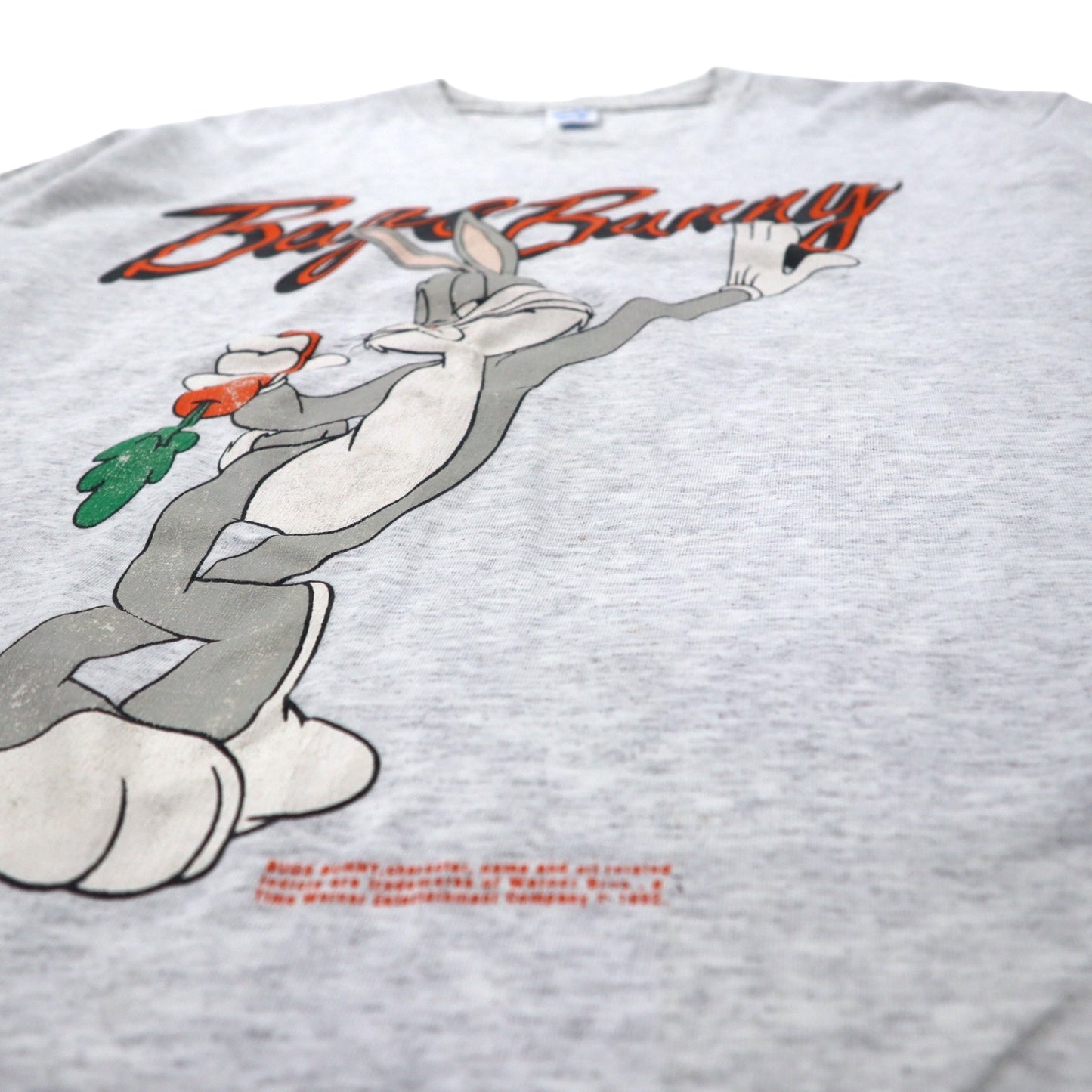 USA製 90年代 Velva Sheen バッグスバニー キャラクター プリント Tシャツ XL グレー コットン Warner Entertainment Company