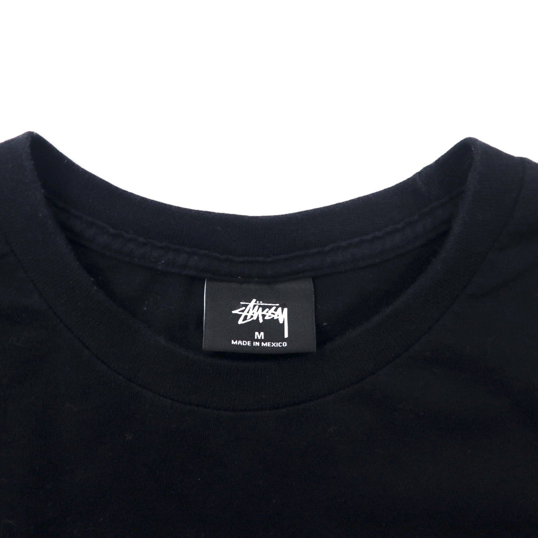 Stussy Long Sleeve T-Shirt Long TM Black Cotton One Point Logo Embroidery Made in Mexico