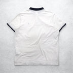 POLO RALPH LAUREN リブライン ポロシャツ XL ホワイト コットン 鹿の子 スモールポニー刺繍