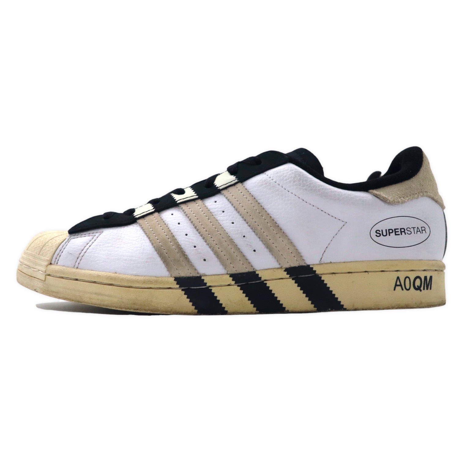 Adidas Originals Superstar Sneakers US9.5 White Leather 3 Striped ...